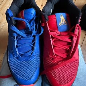 Red and Blue Athletic Sneakers